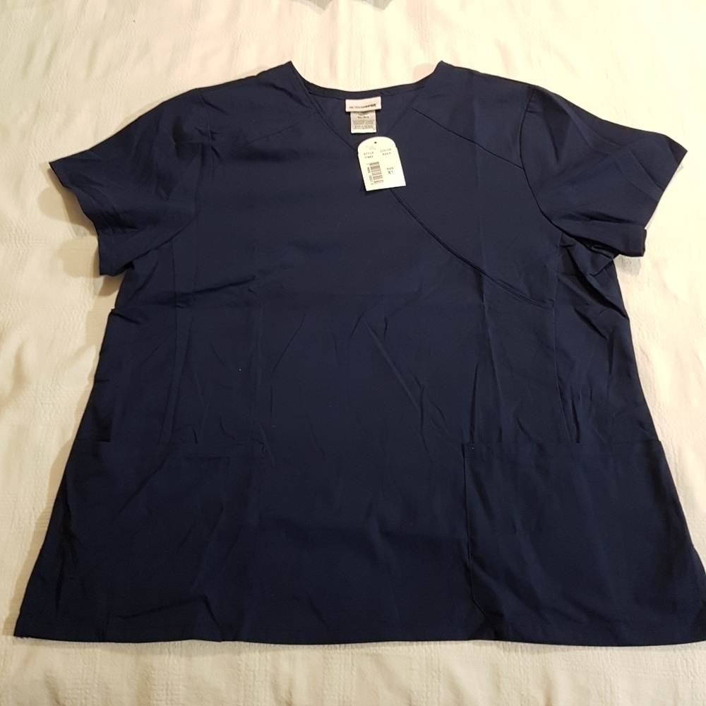 Scrubstar women's size XL navy scrub top, uniform top. New